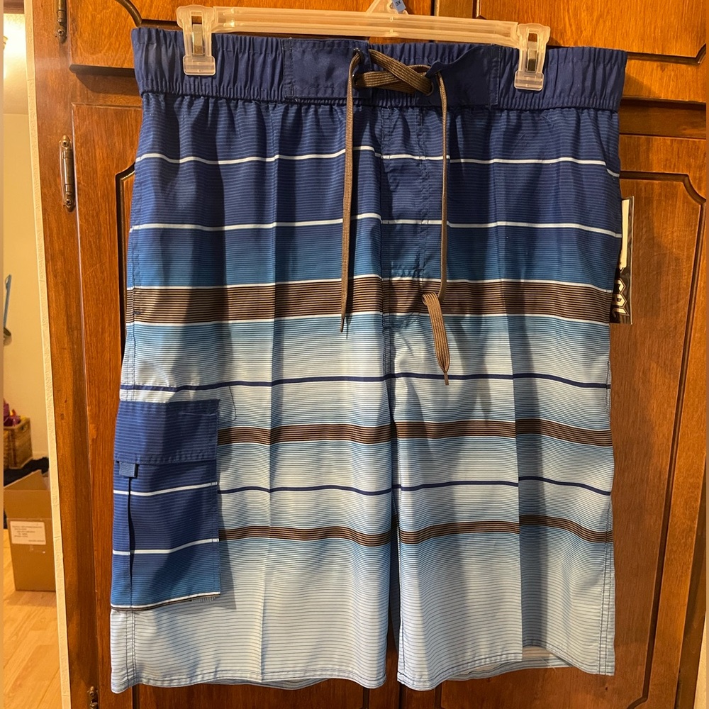 Tru Cal men's swim trunks in a blue color and size 2xl